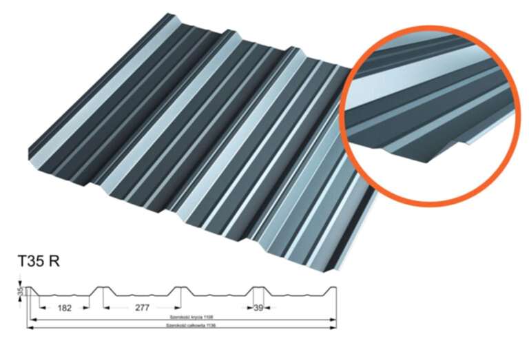 Blachy trapezowe HANBUD T35 R