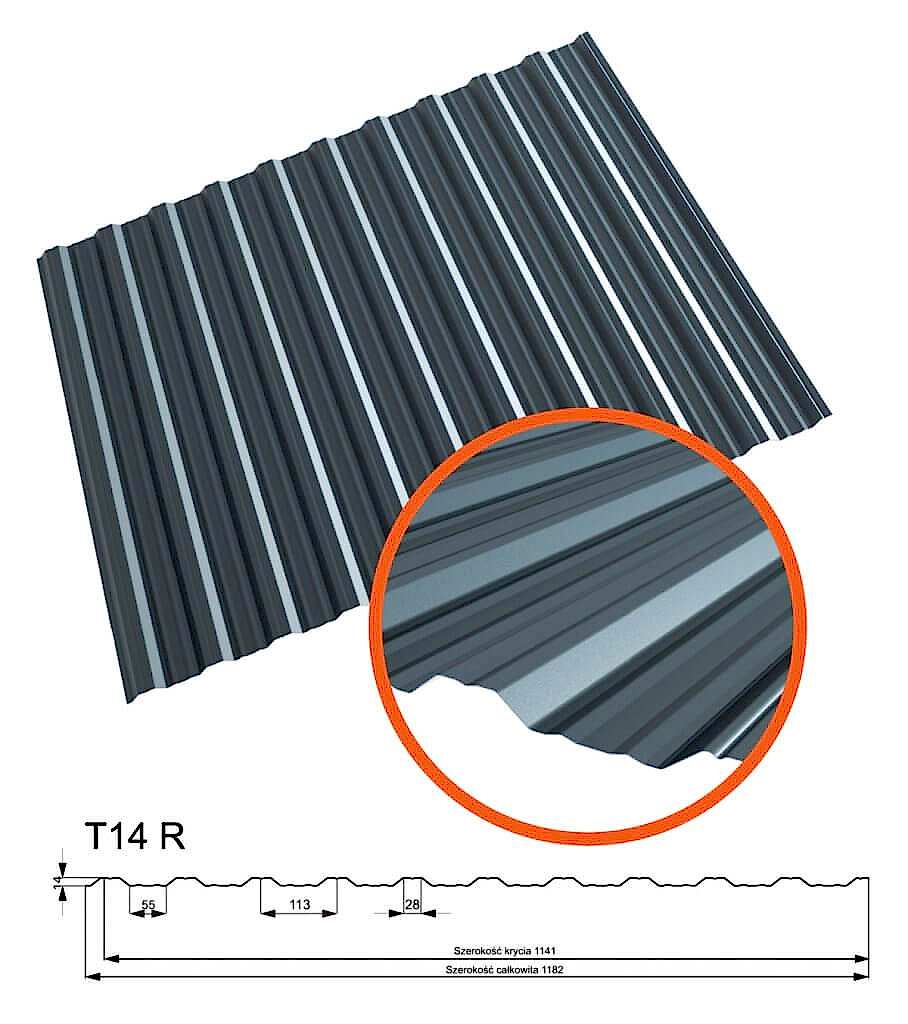 Blachy trapezowe HANBUD T14 R