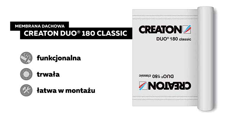 Uniwersalna i wytrzymała membrana CREATON DUO 180 Classic