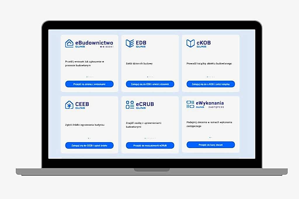 Portal eBudownictwo – widok strony e-budownictwo.gunb.gov.pl Autor GUNB